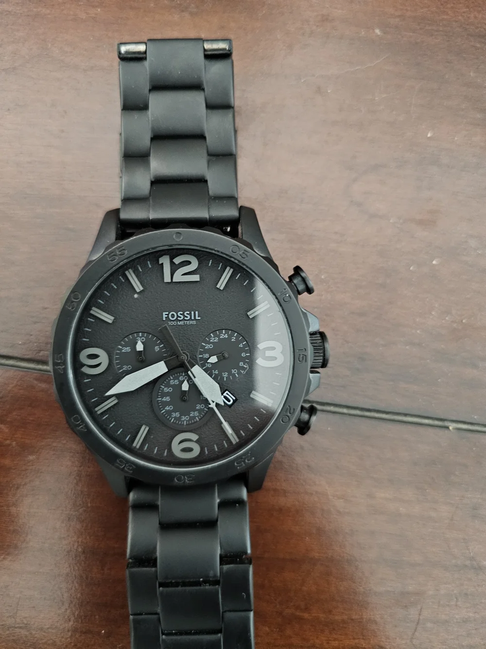 Fossil Black Stainless Steel Chronograph Watch